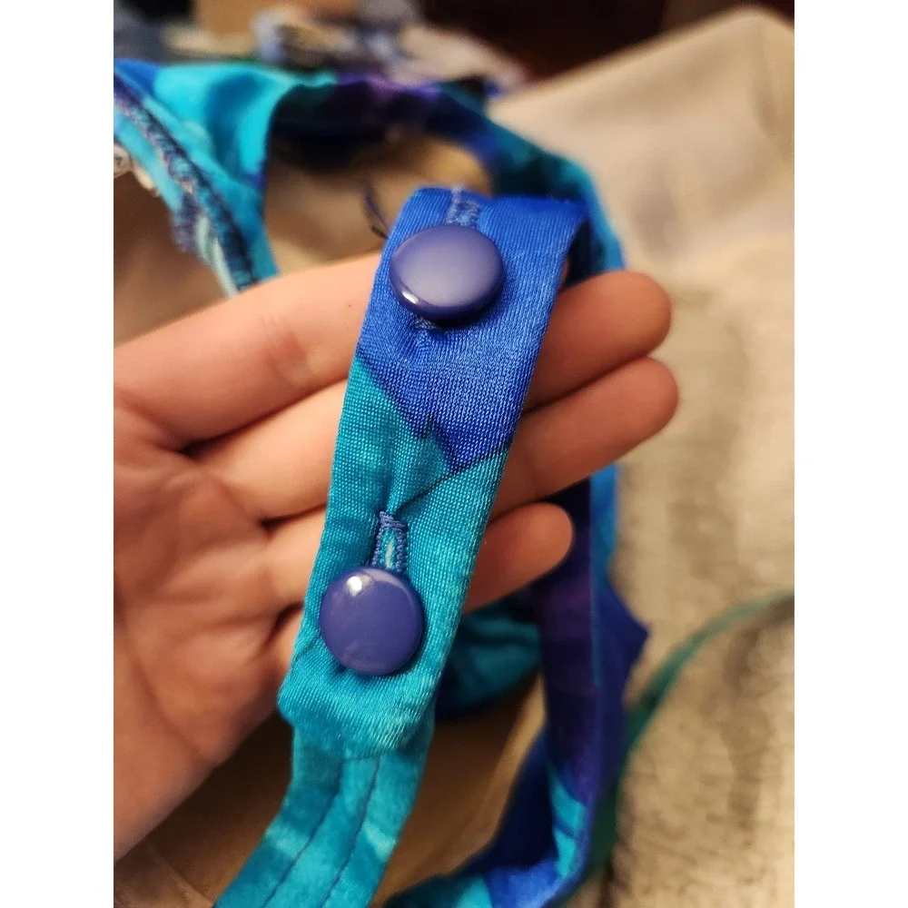 90s Blue, Teal, and Purple One Piece Swimsuit
